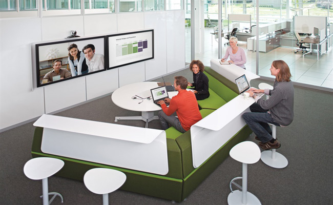 Modern office furniture with integrated technology Modern office furniture with integrated technology