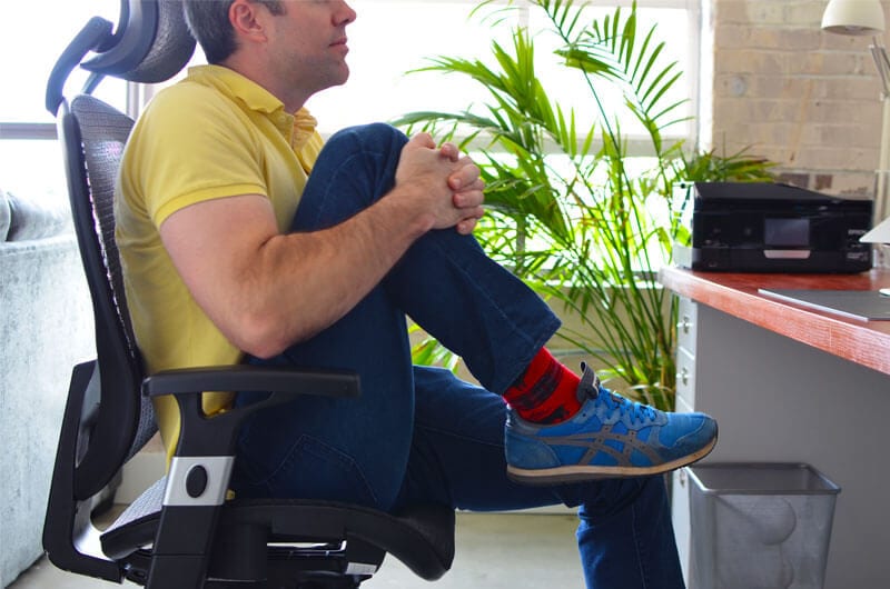 Office Sitting Exercises to Combat Sitting Disease - Bent Knee Stretch Office Sitting Exercises to Combat Sitting Disease - Bent Knee Stretch