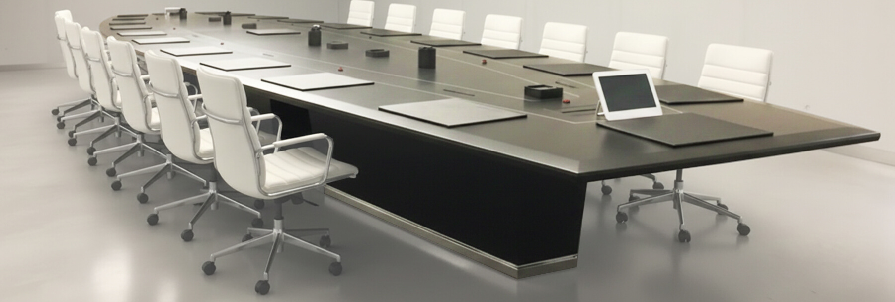 Large Boat Shaped Boardroom Table