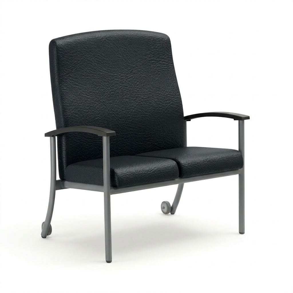Chair with wheels high back black Chair with wheels high back black