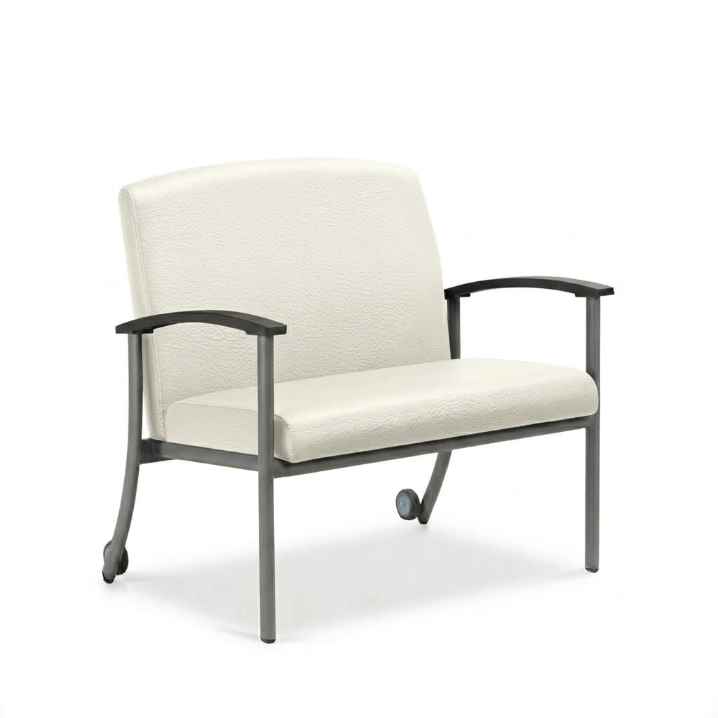 Chair with wheels low back white Chair with wheels low back white