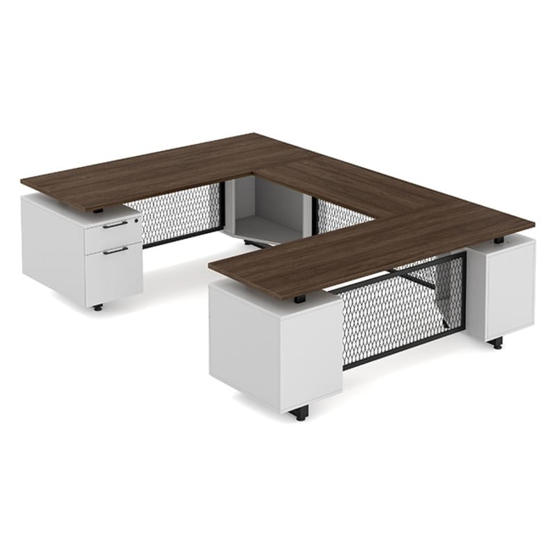 Desk U Shape modern walnut top Desk U Shape modern walnut top