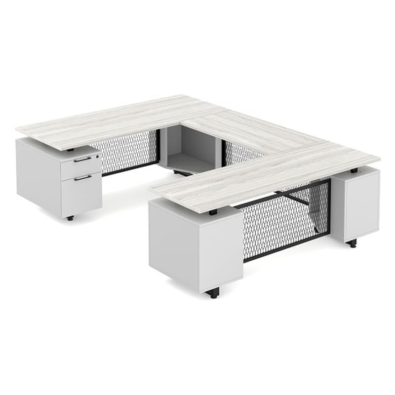 Desk U Shape silver birch top 1 Desk U Shape silver birch top 1