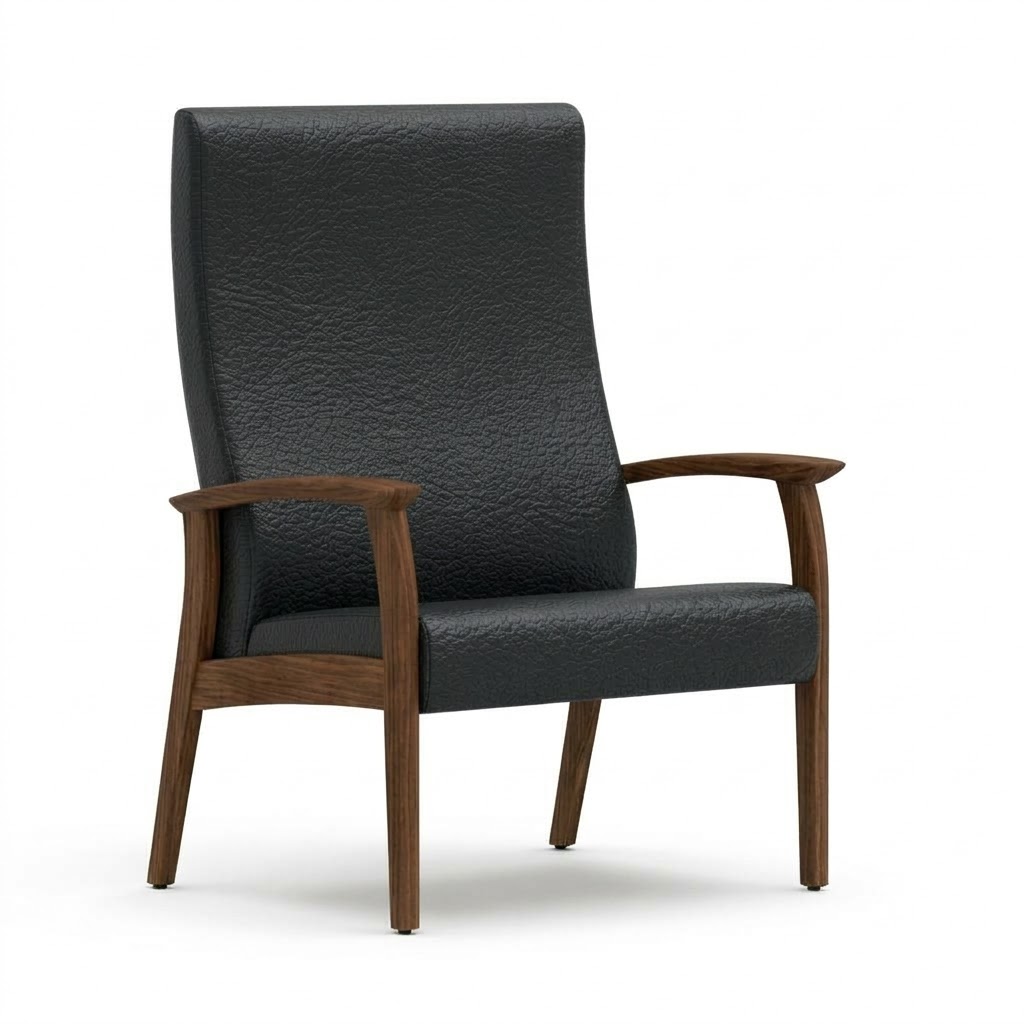 Wide chair open arms black 3 Wide chair open arms black 3