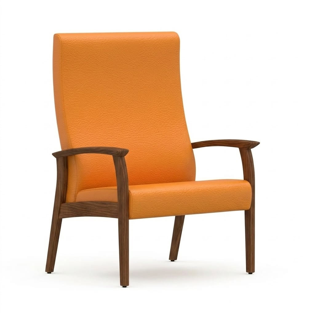 Wide chair open arms orange Wide chair open arms orange