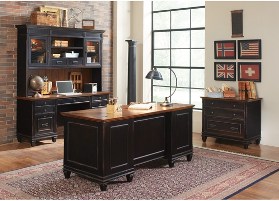 Antique executive desk credenza with hutch and file cabinet black set Antique executive desk credenza with hutch and file cabinet black set