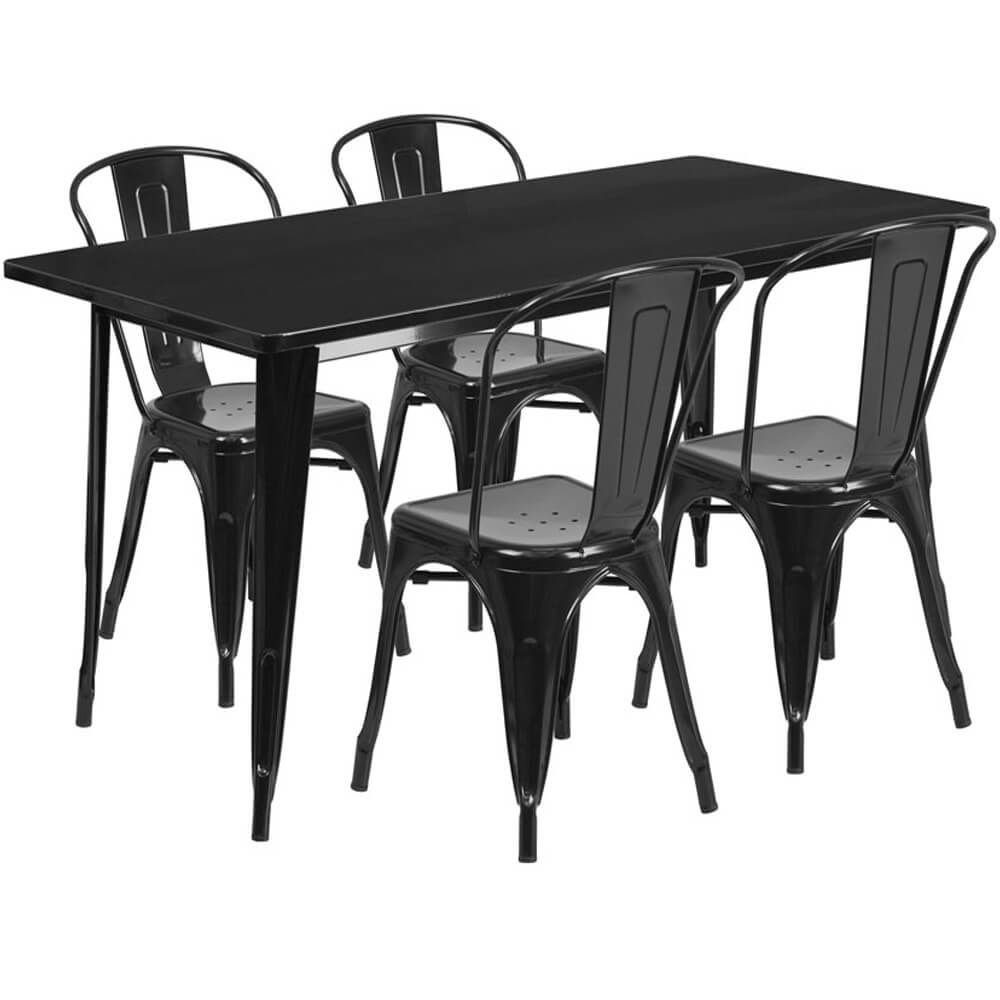 Bistro table set CUB ET CT005 4 30 BK GG FLA Bistro table set CUB ET CT005 4 30 BK GG FLA