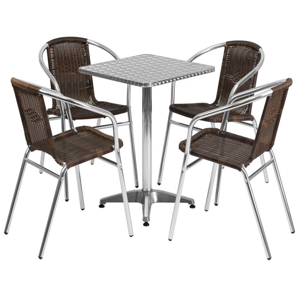 Bistro table set CUB TLH ALUM 24SQ 020CHR4 GG FLA Bistro table set CUB TLH ALUM 24SQ 020CHR4 GG FLA