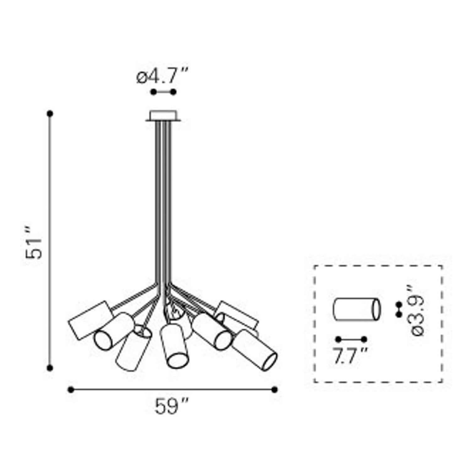 Contemporary kitchen lighting dimensions view 1 Contemporary kitchen lighting dimensions view 1