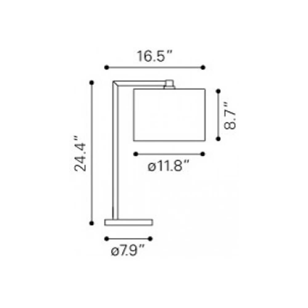 Contemporary lamp dimensions view Contemporary lamp dimensions view