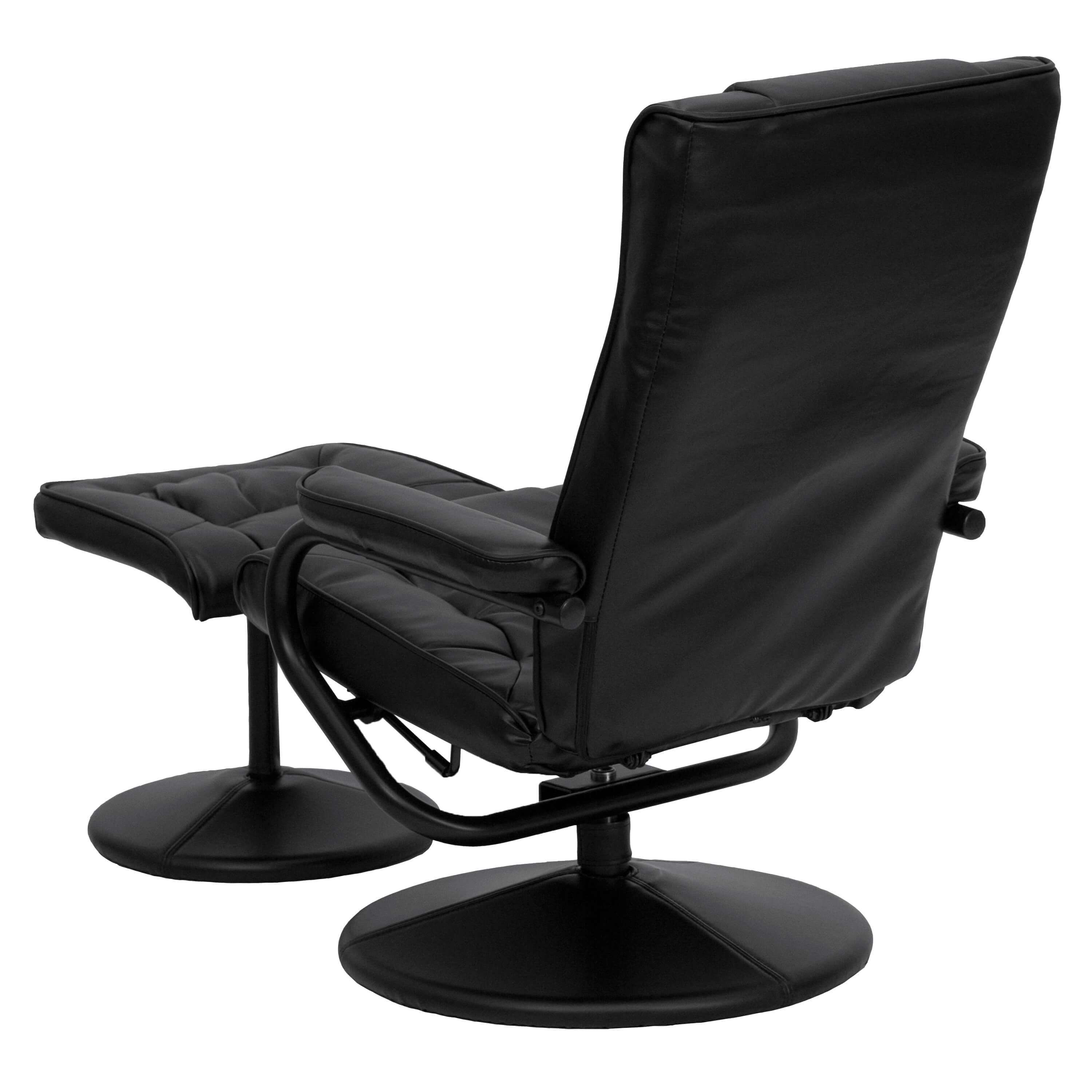 Contemporary recliner with ottoman back view Contemporary recliner with ottoman back view
