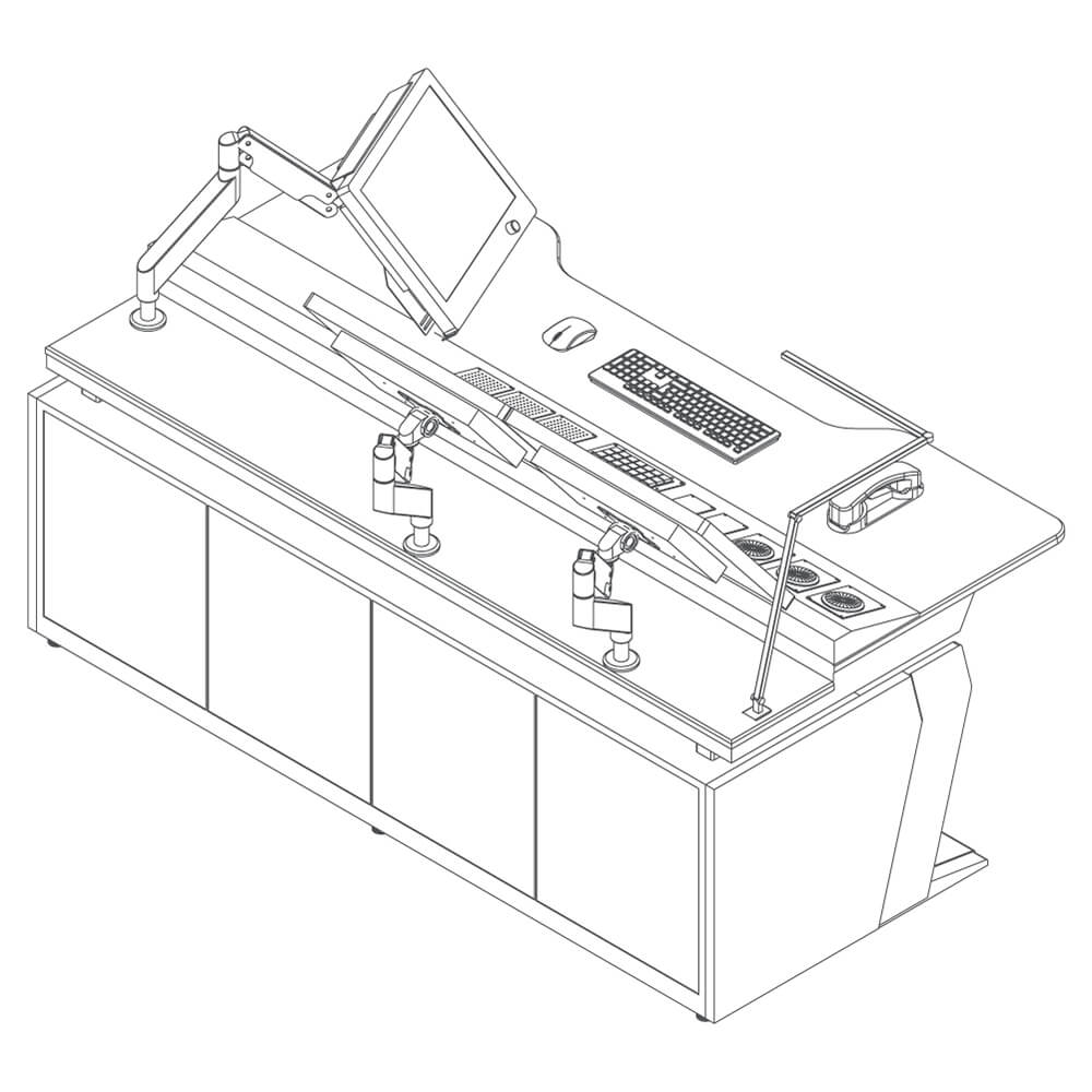 Air trafic control station drawing back Air trafic control station drawing back
