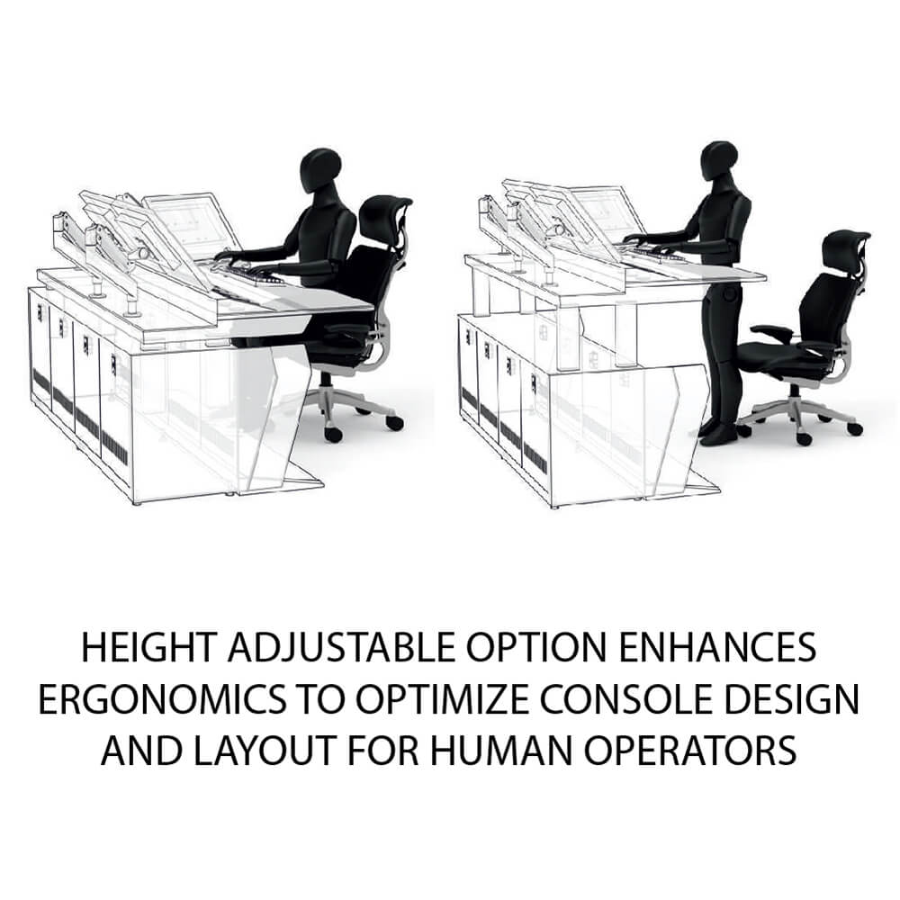 Air trafic control station height adjustable Air trafic control station height adjustable