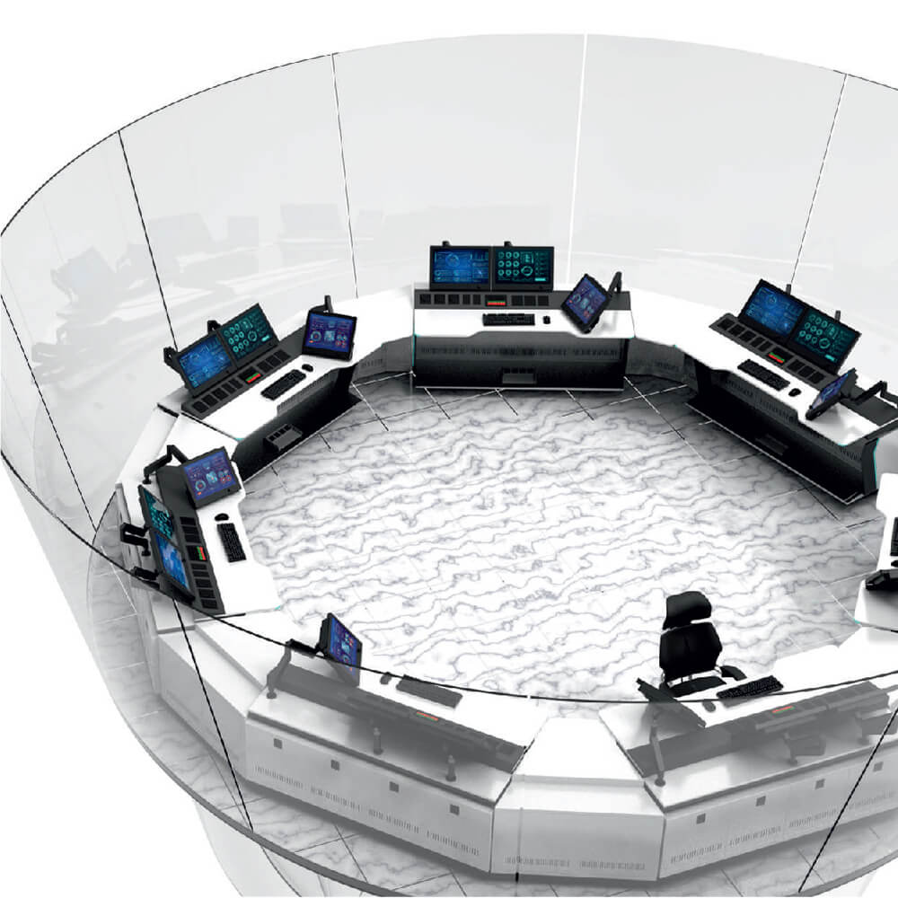 Air trafic control station top view Air trafic control station top view