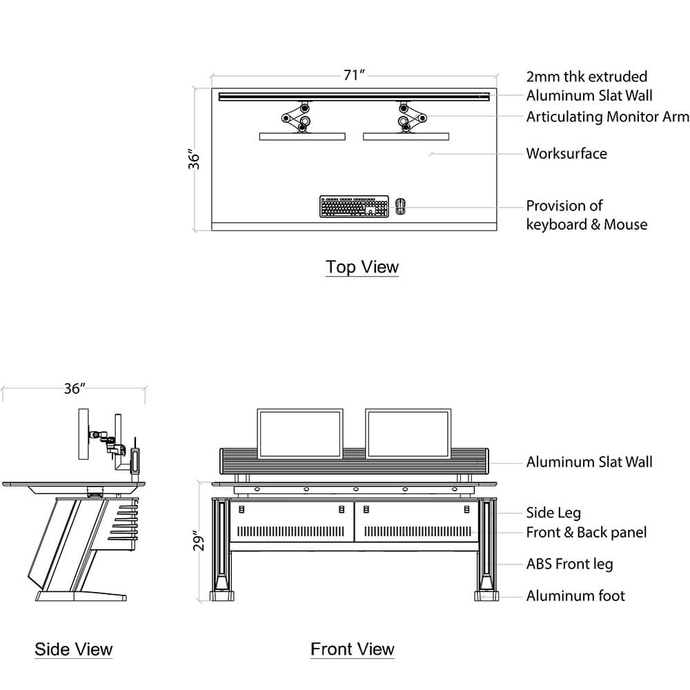 Control console xz drawing 6feet Control console xz drawing 6feet