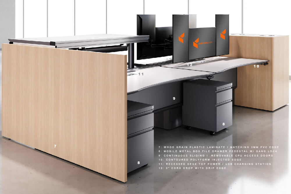 Seam a h trading desk angle view Seam a h trading desk angle view