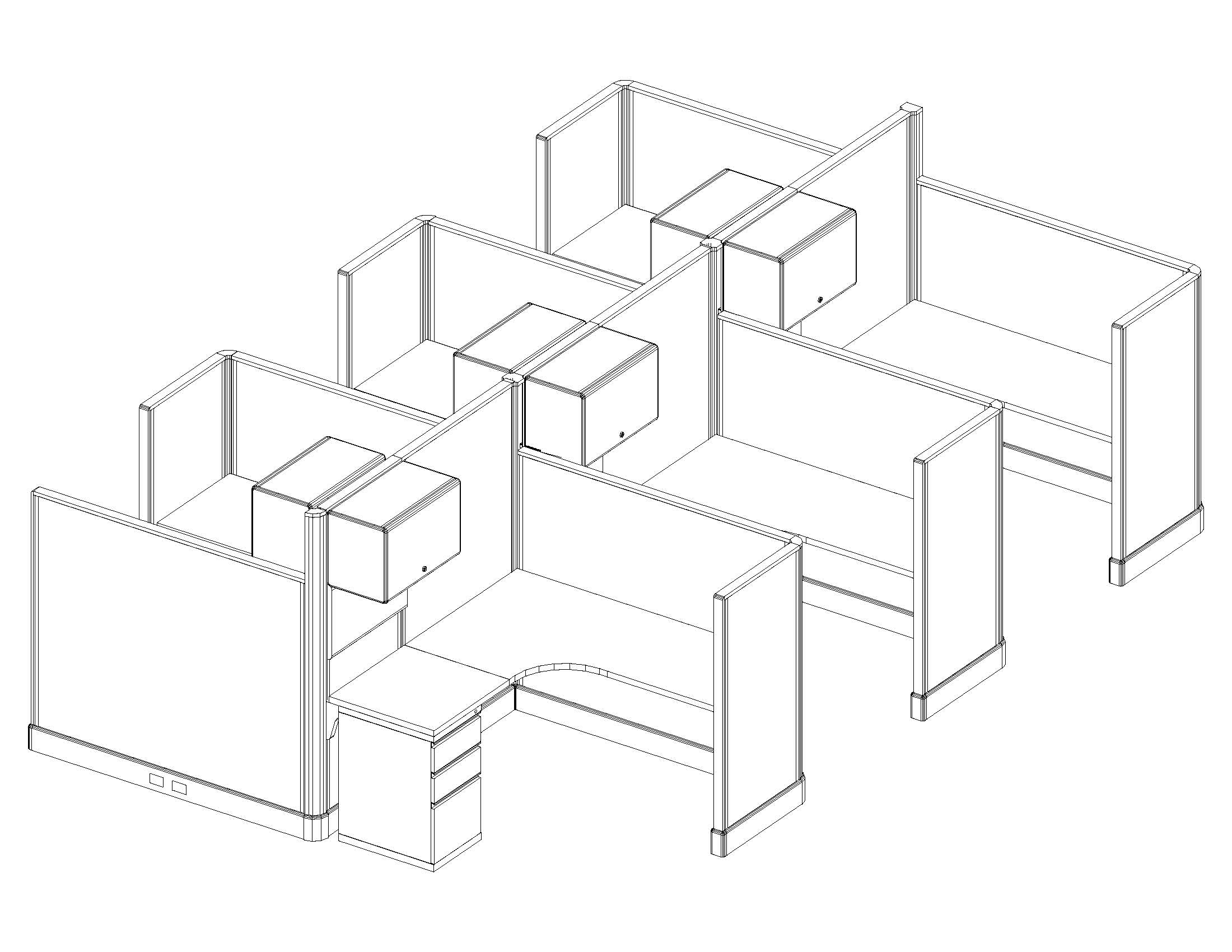 O2 series medium size cubicles 5x5x67 53 cluster O2 series medium size cubicles 5x5x67 53 cluster
