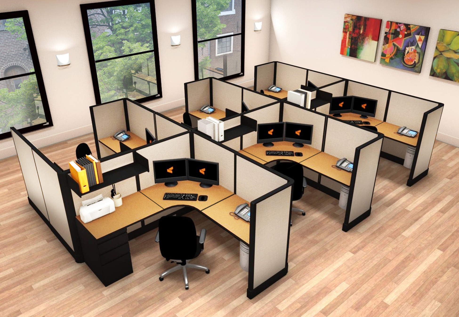 O2 series medium size cubicles 6x6x53 cluster O2 series medium size cubicles 6x6x53 cluster