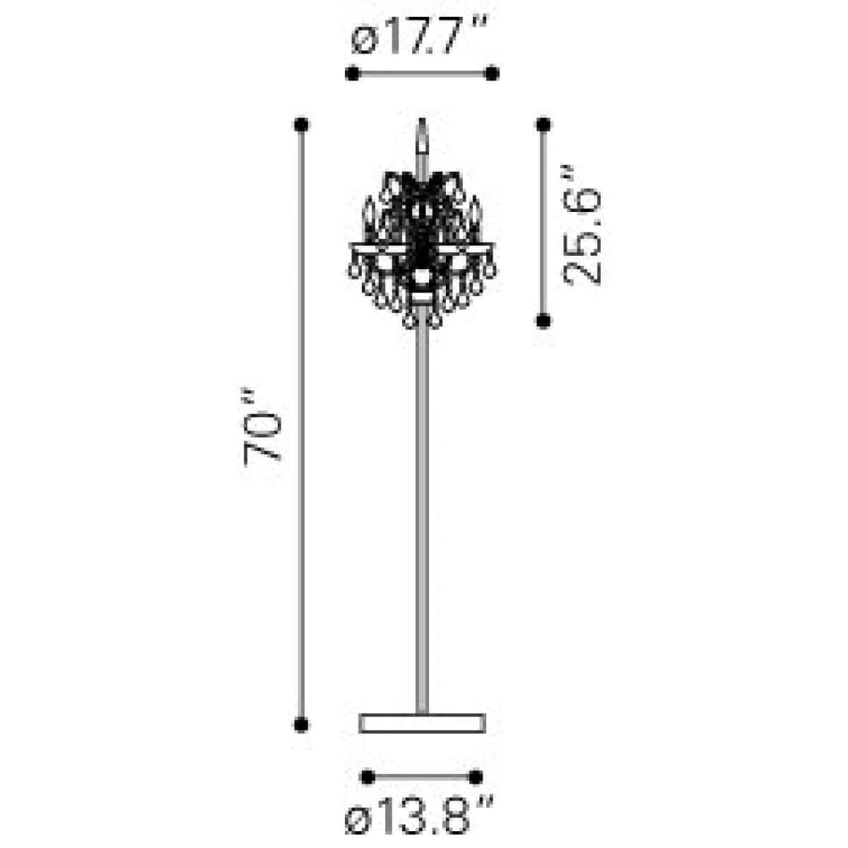 Crystal floor lamp dimensions view Crystal floor lamp dimensions view