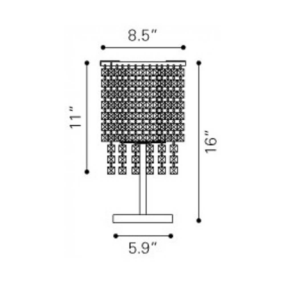 Crystal lamp shade dimensions view Crystal lamp shade dimensions view
