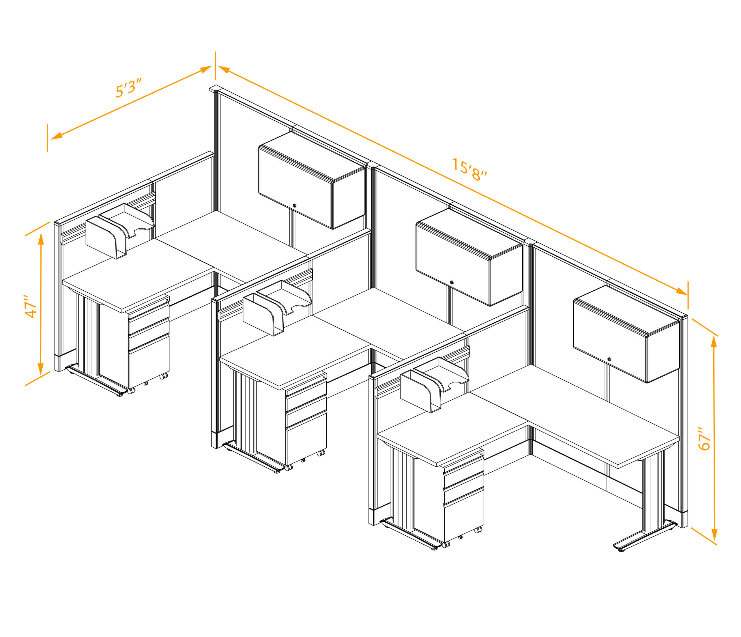 L shaped workstation 3pack inline non powered with storage dimensions L shaped workstation 3pack inline non powered with storage dimensions