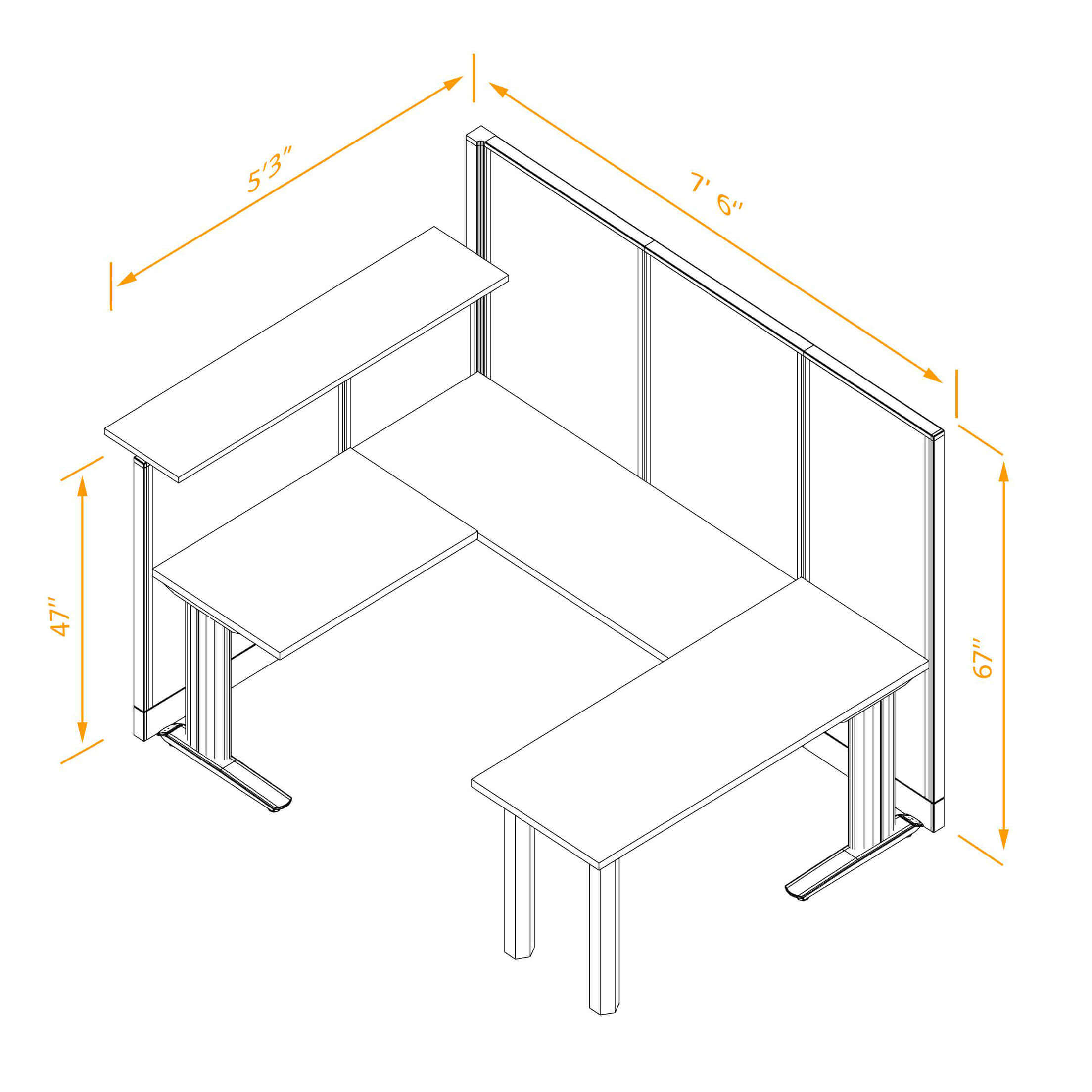 U shaped workstation non powered with transaction top dimensions U shaped workstation non powered with transaction top dimensions