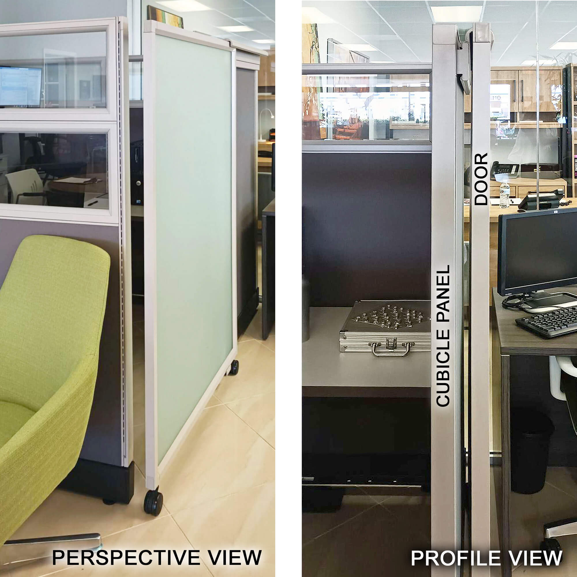 Ao2 cubicle door perspective view profile view Ao2 cubicle door perspective view profile view
