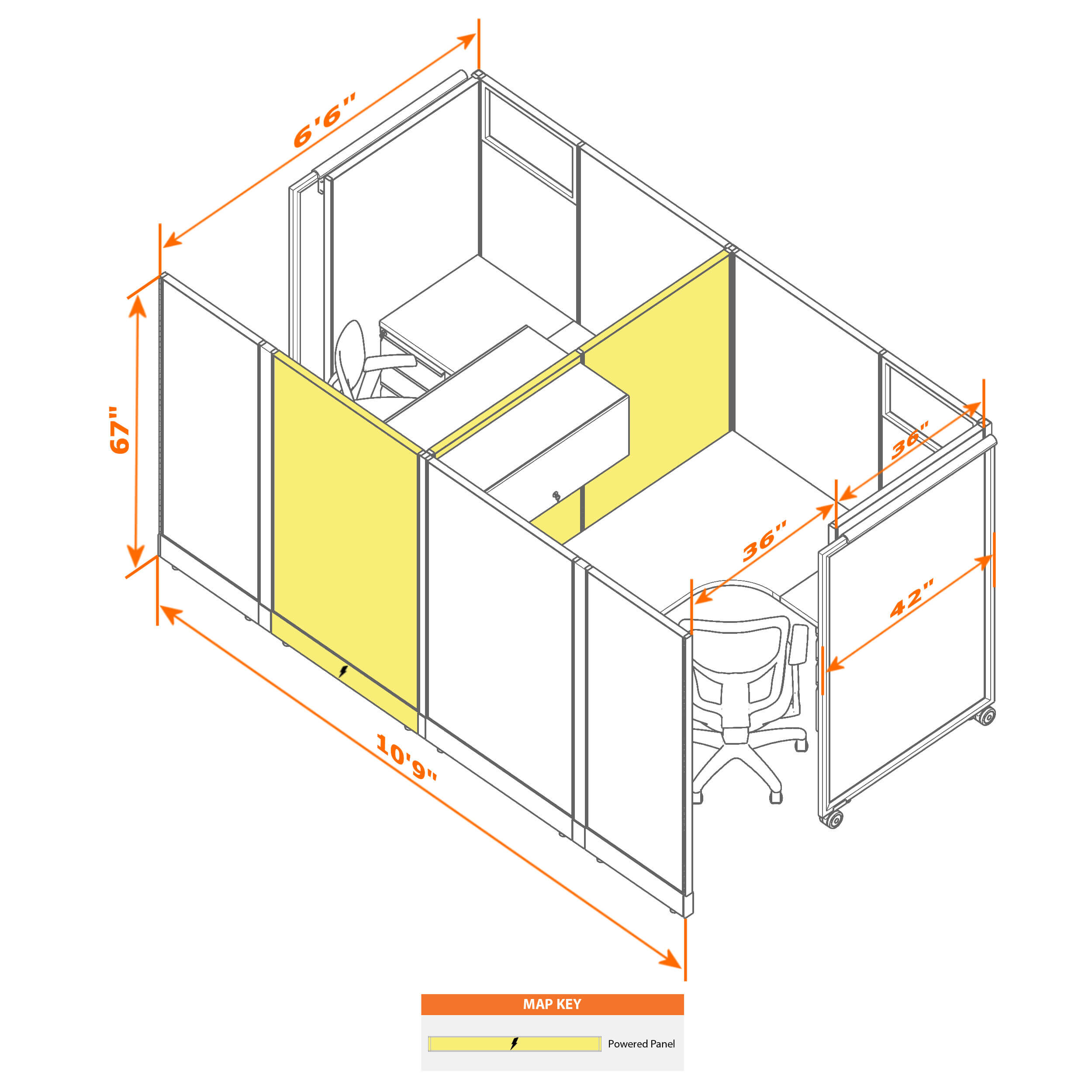 Cubicle with door 56 2c Cubicle with door 56 2c