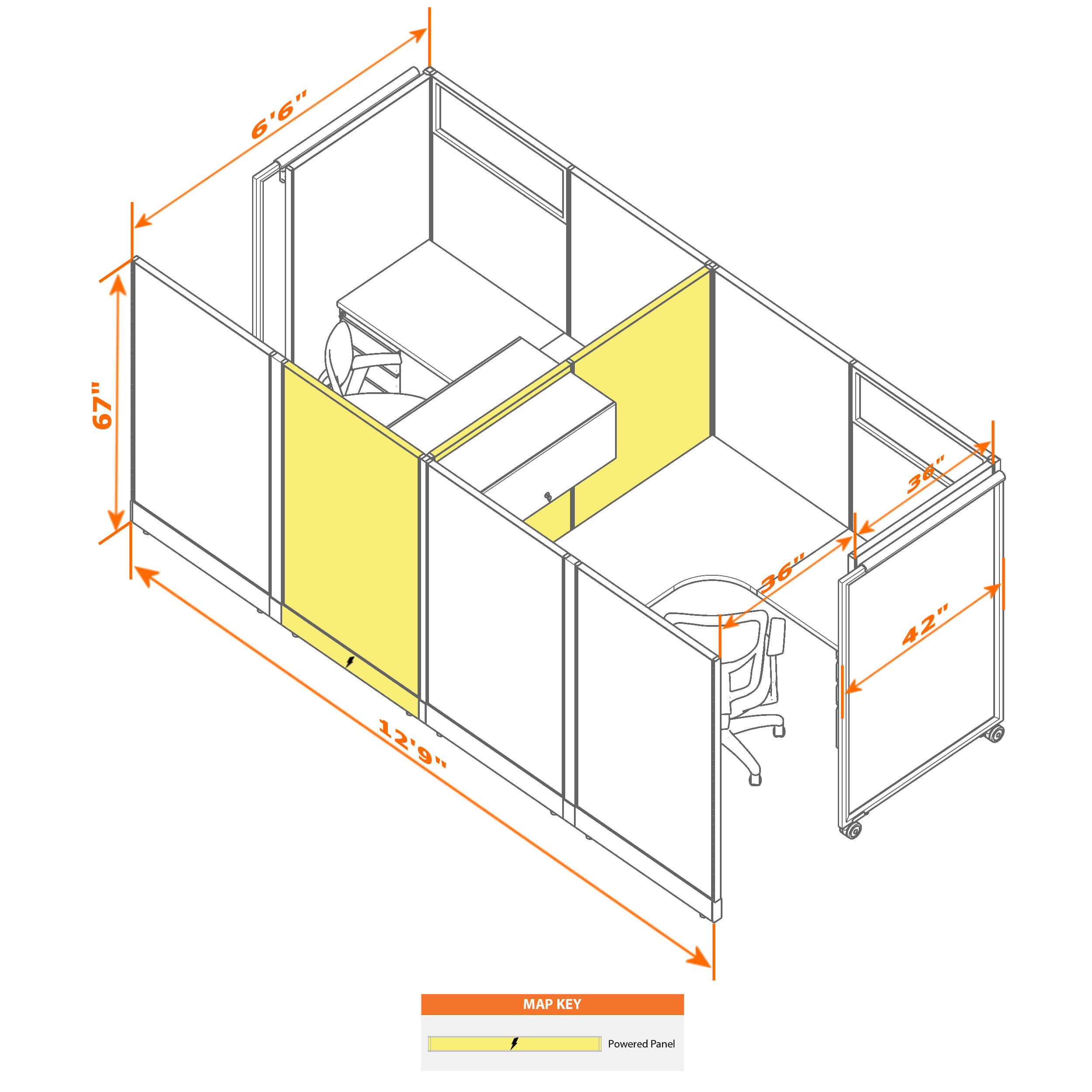 Cubicle with door 66 2c Cubicle with door 66 2c