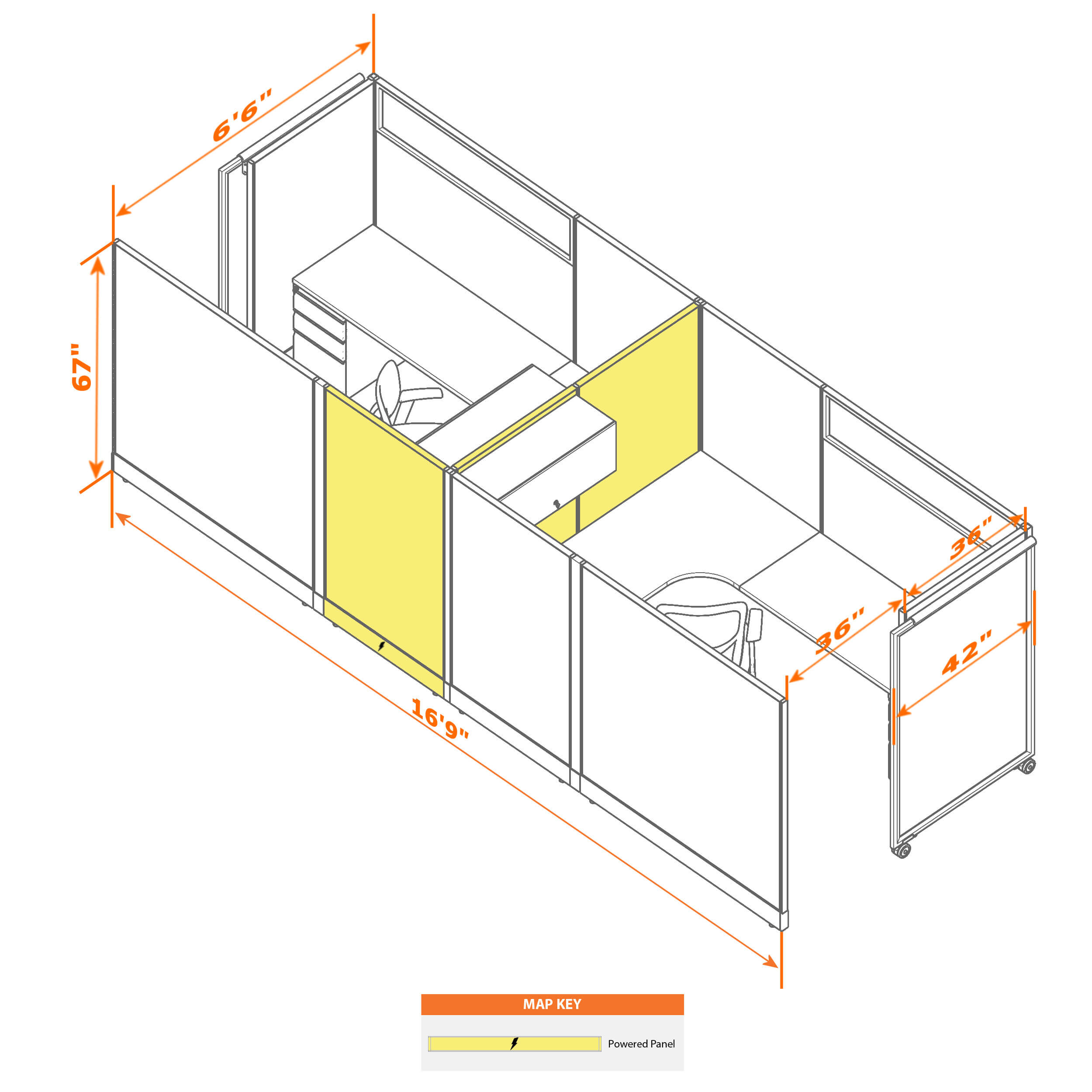 Cubicle with door 68 2c Cubicle with door 68 2c
