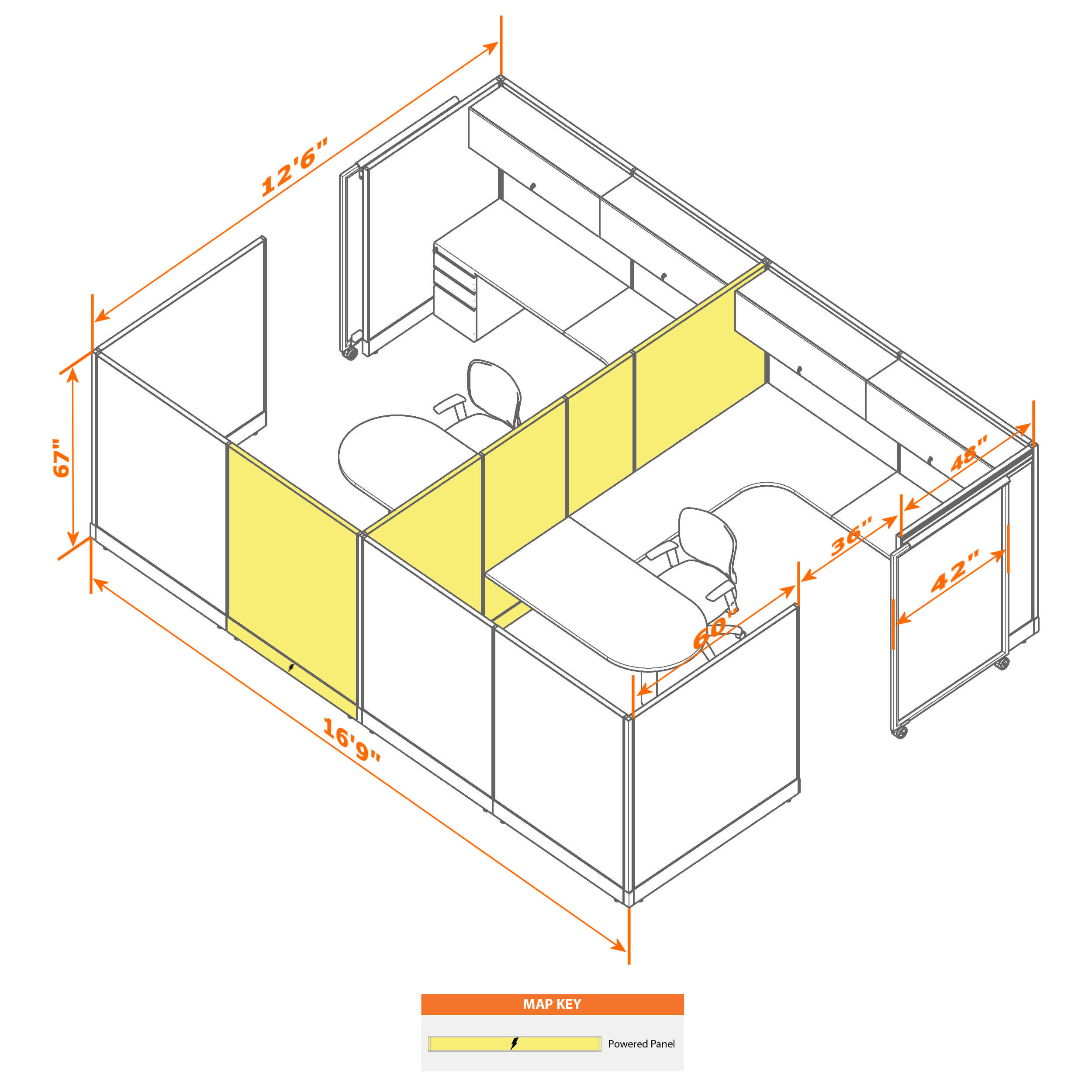 Cubicle with door 812 2c Cubicle with door 812 2c