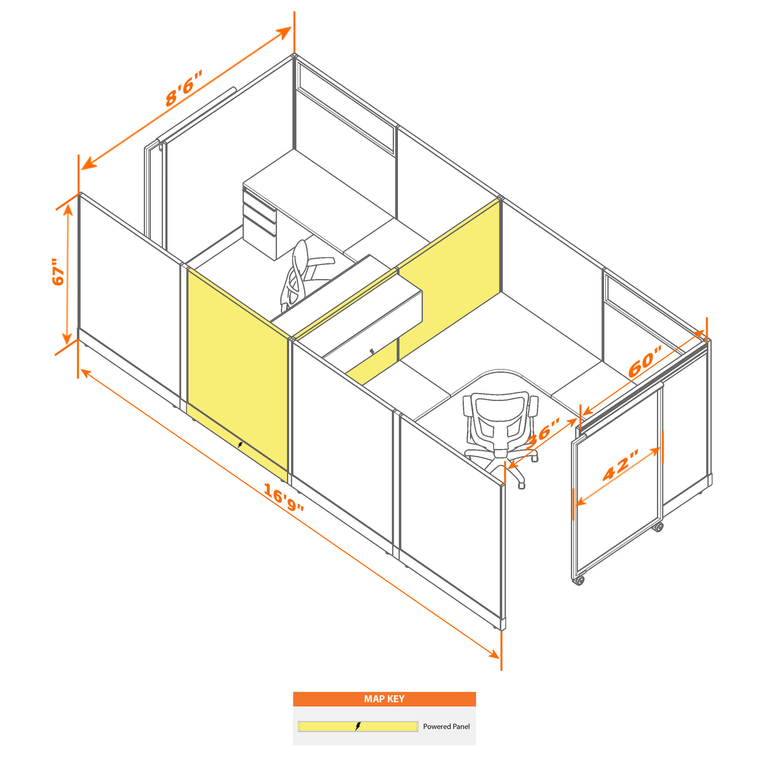 Cubicle with door 88 2c Cubicle with door 88 2c
