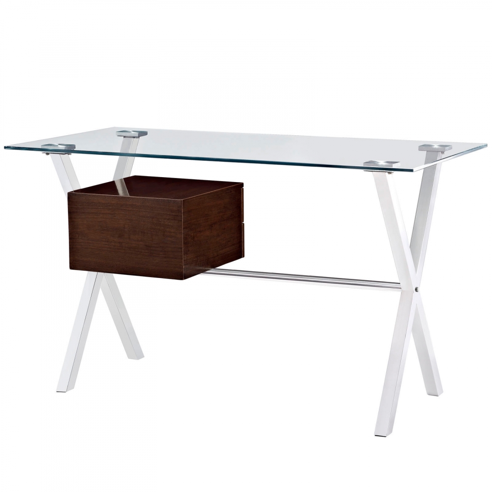 Glass top computer desk rear view Glass top computer desk rear view