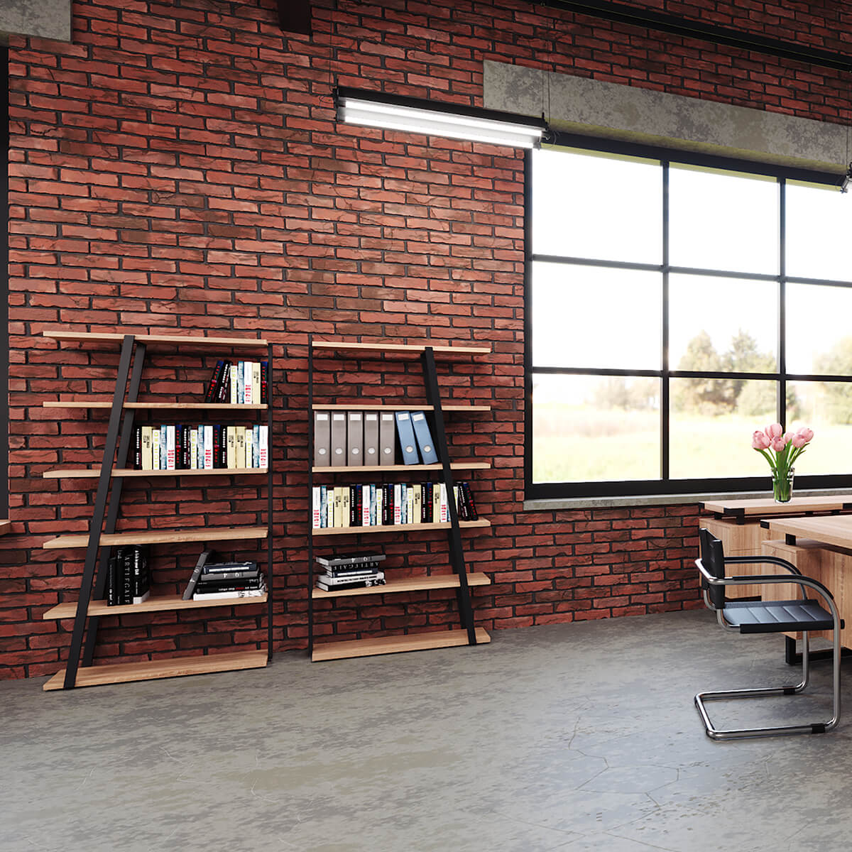 Ho4 home office bookcase 5 shelves lifestyle Ho4 home office bookcase 5 shelves lifestyle