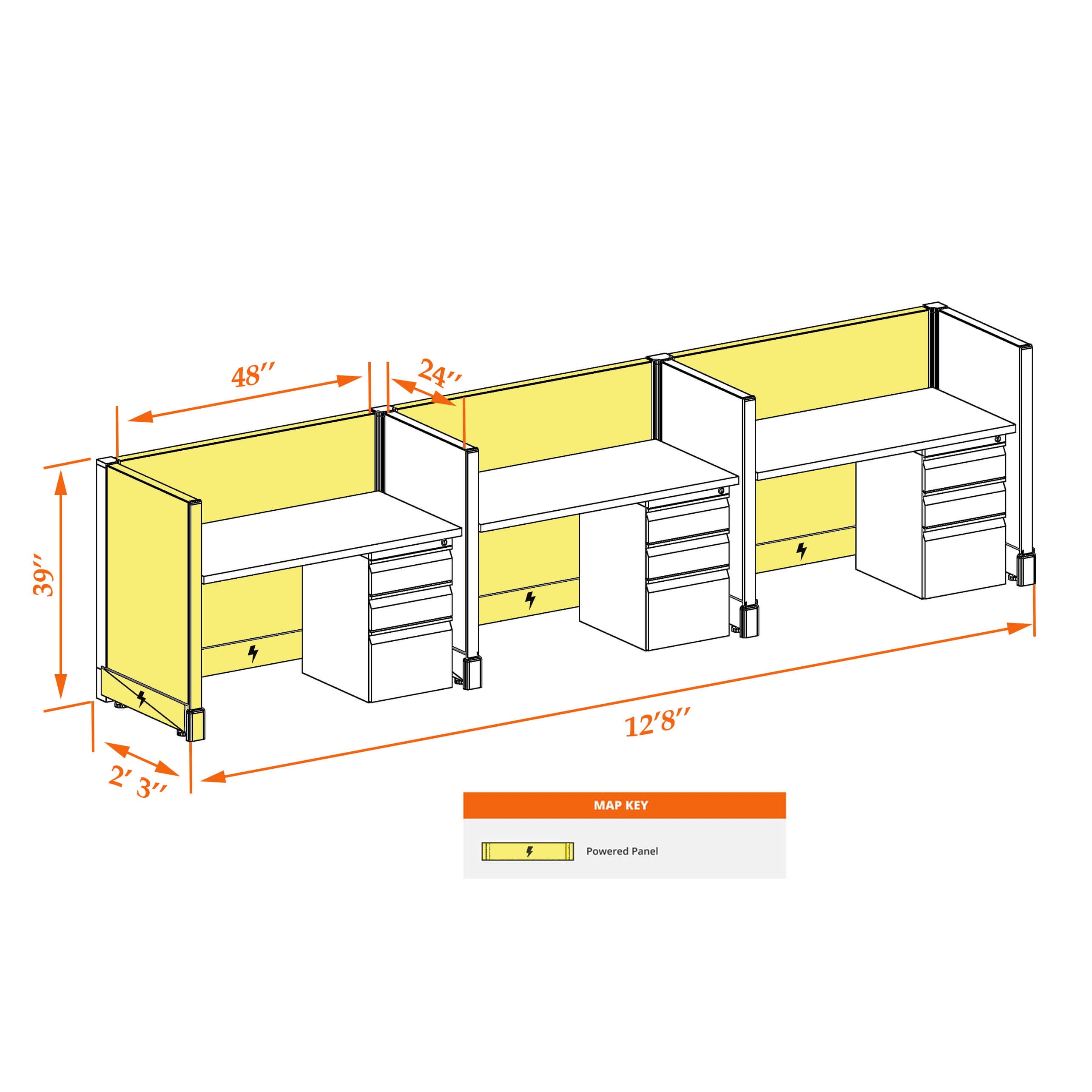 Hot desk CUB 3 39 P 24 WHT WH PSO Hot desk CUB 3 39 P 24 WHT WH PSO