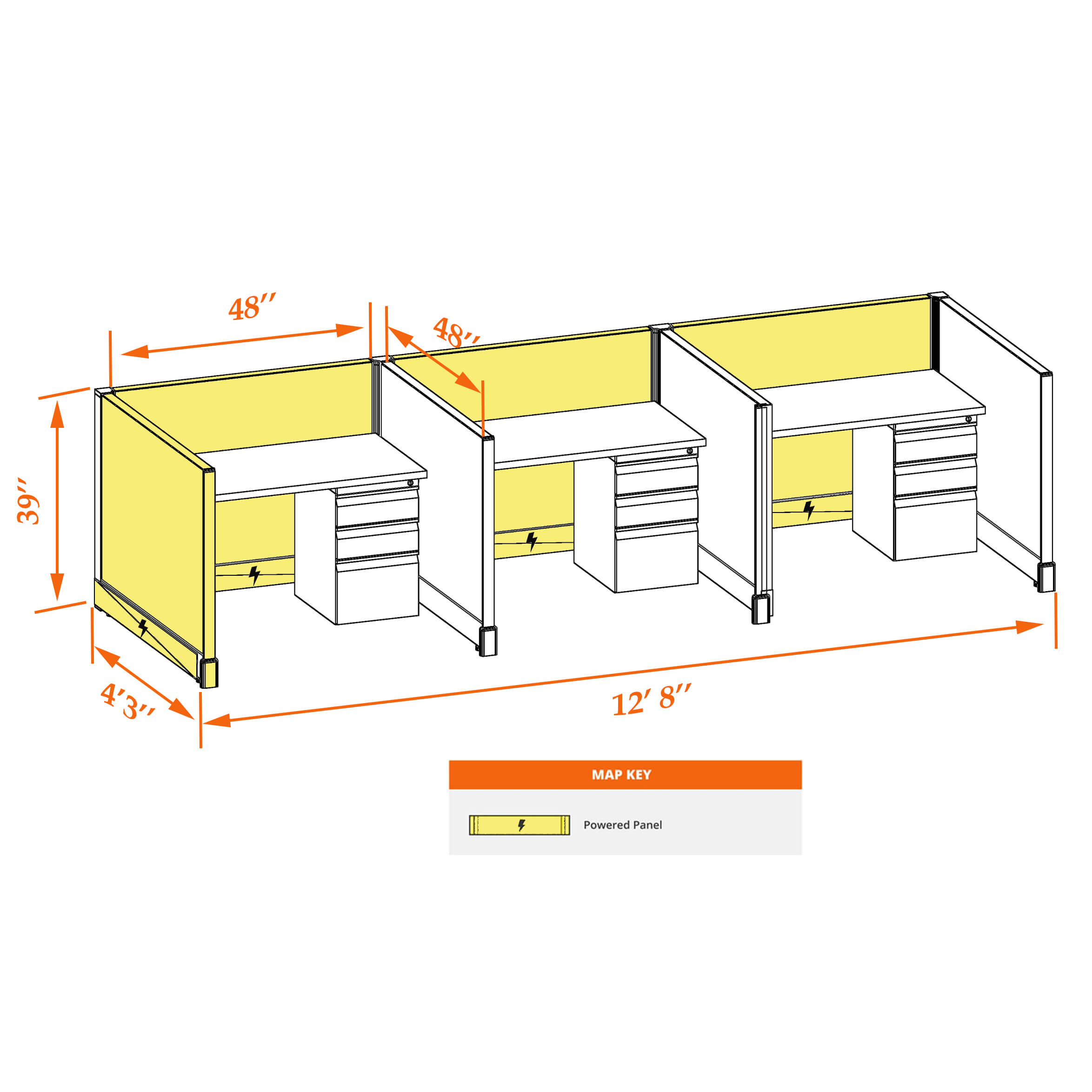 Hot desk CUB 3 39 P 44 WHT WH PSO Hot desk CUB 3 39 P 44 WHT WH PSO