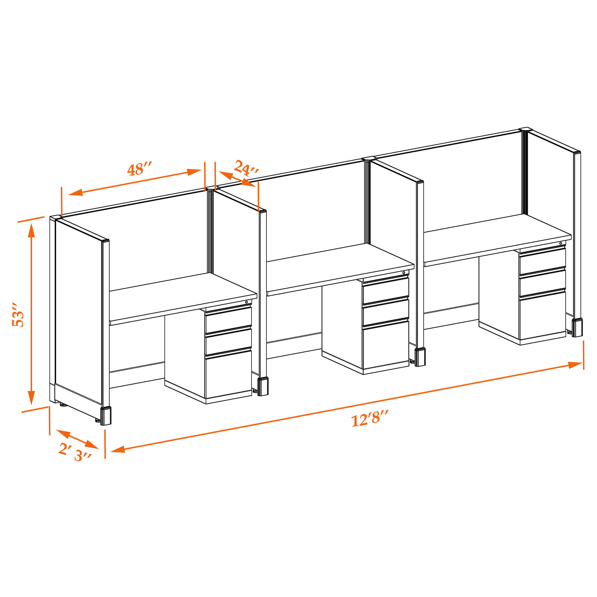 Hot desk CUB 3 53 24 WHT WH PSO Hot desk CUB 3 53 24 WHT WH PSO