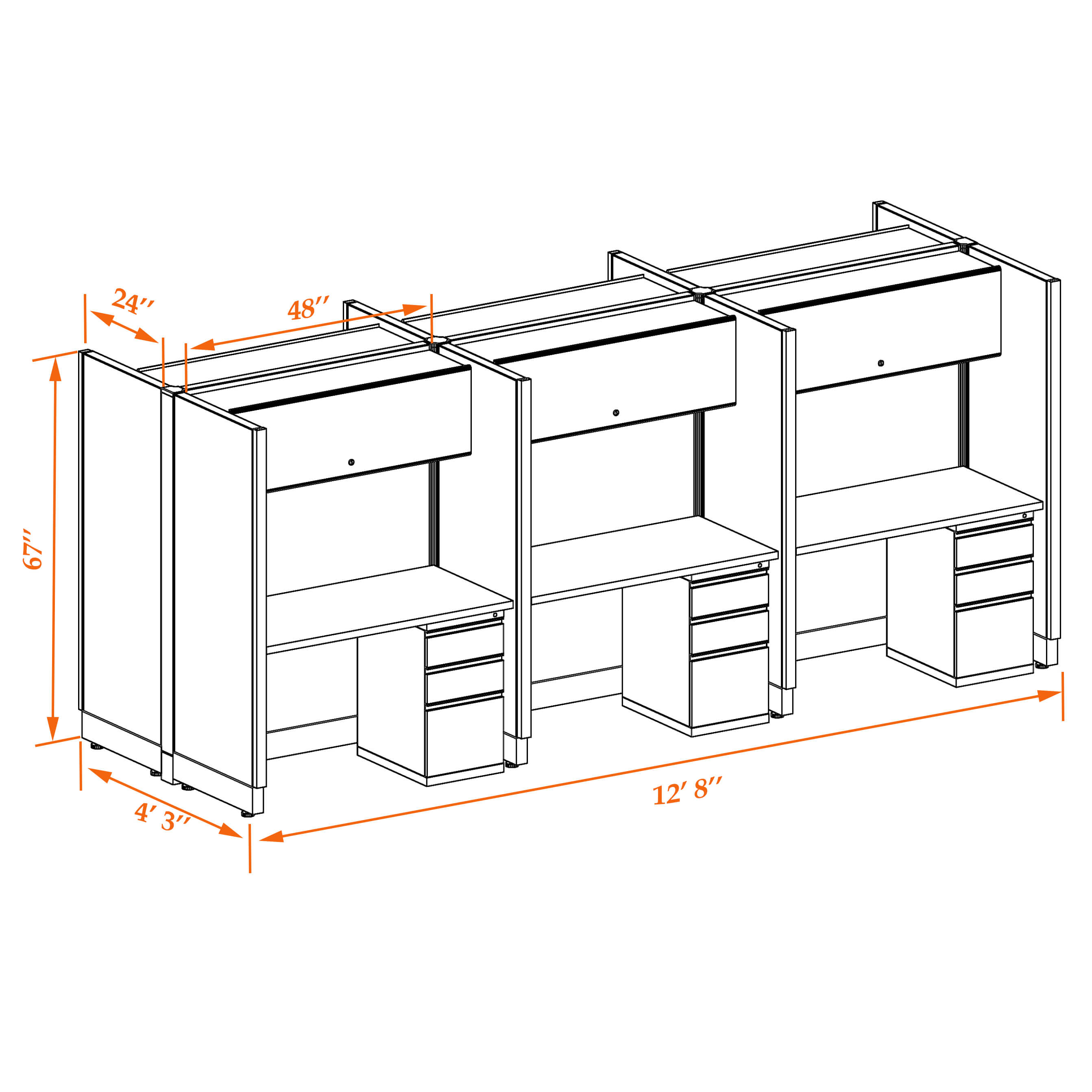 Hot desk CUB 6 67 24 WHT WH PSO Hot desk CUB 6 67 24 WHT WH PSO