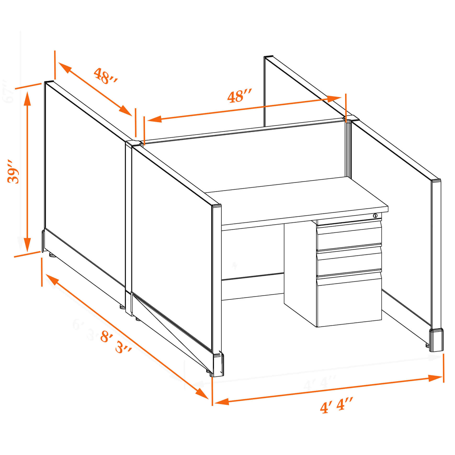 Hot desk CUB 2C 39 44 WHT WH PSO Hot desk CUB 2C 39 44 WHT WH PSO