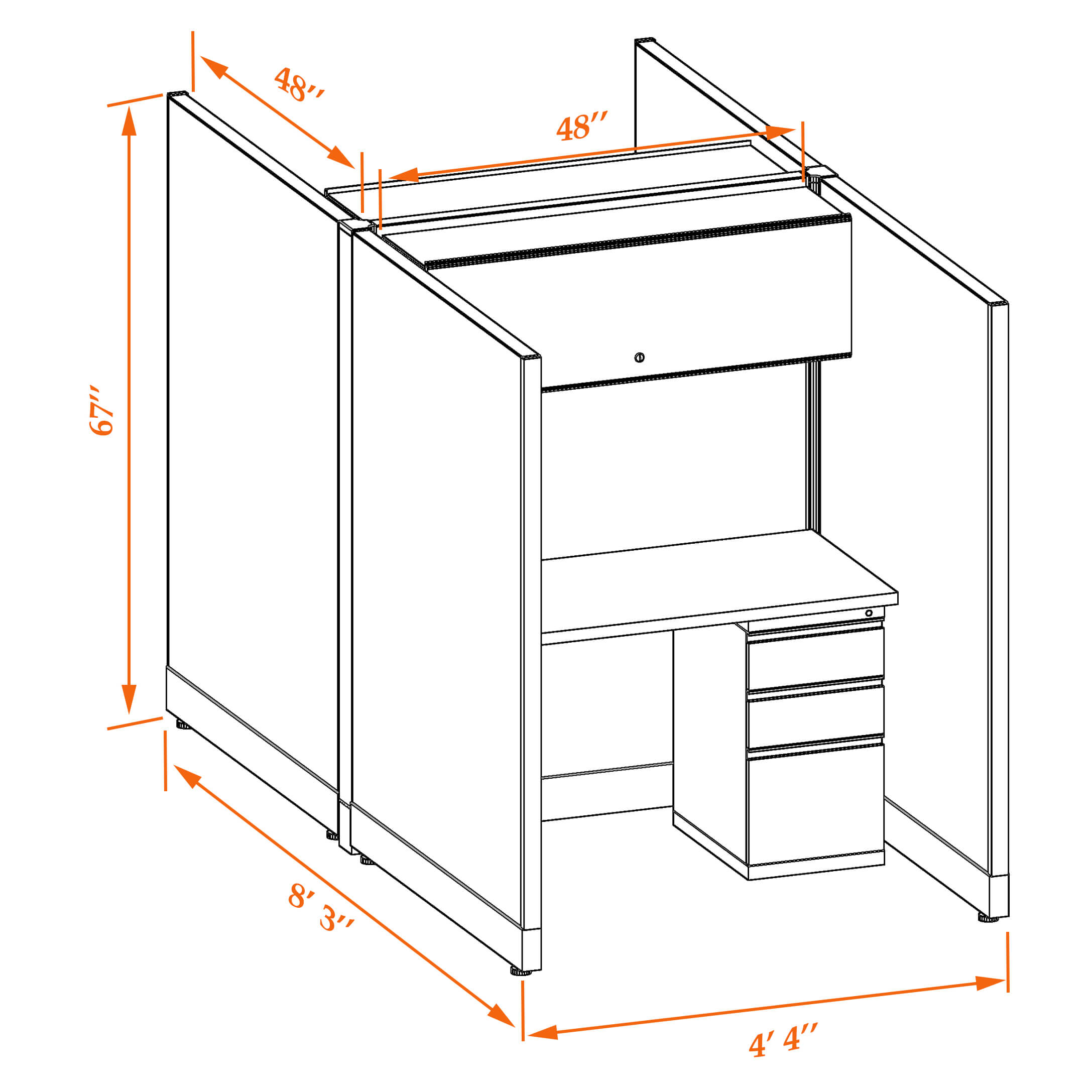Hot desk CUB 2C 67 44 WHT WH PSO Hot desk CUB 2C 67 44 WHT WH PSO
