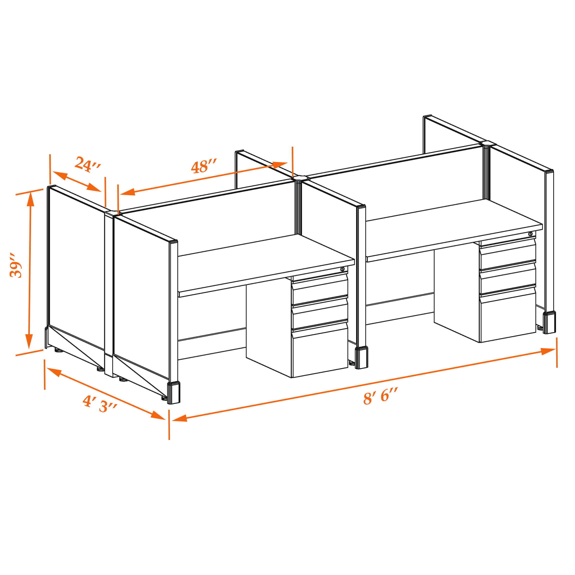 Hot desk CUB 4C 39 24 WHT WH PSO Hot desk CUB 4C 39 24 WHT WH PSO