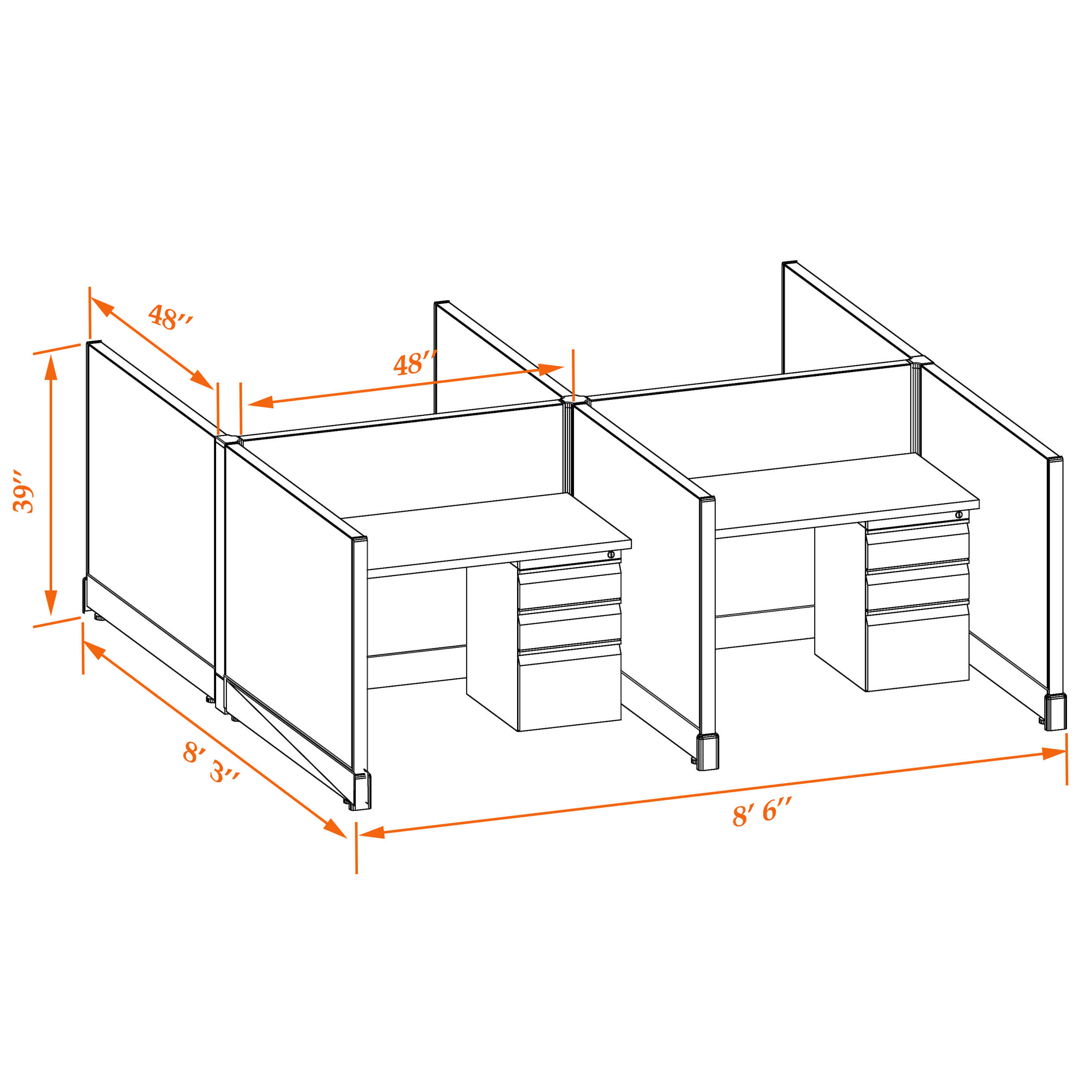 Hot desk CUB 4C 39 44 WHT WH PSO Hot desk CUB 4C 39 44 WHT WH PSO