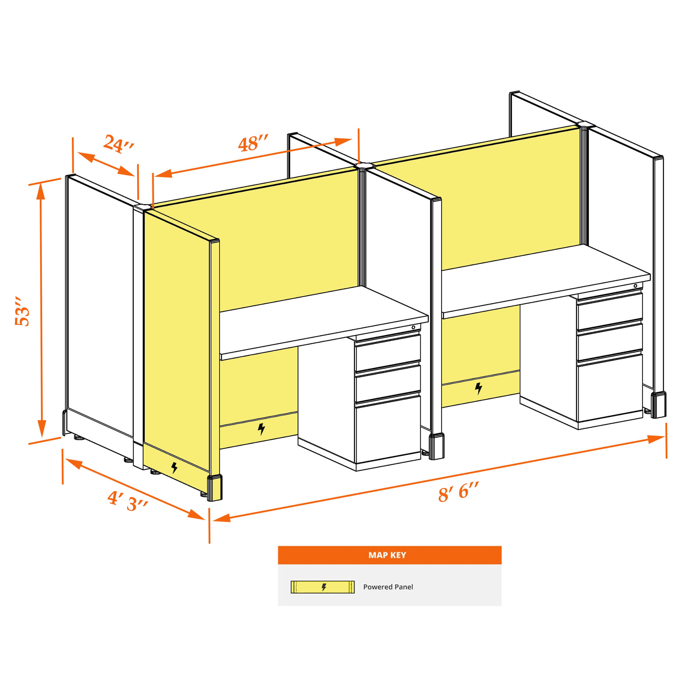Hot desk CUB 4C 53 P 24 WHT WH PSO Hot desk CUB 4C 53 P 24 WHT WH PSO