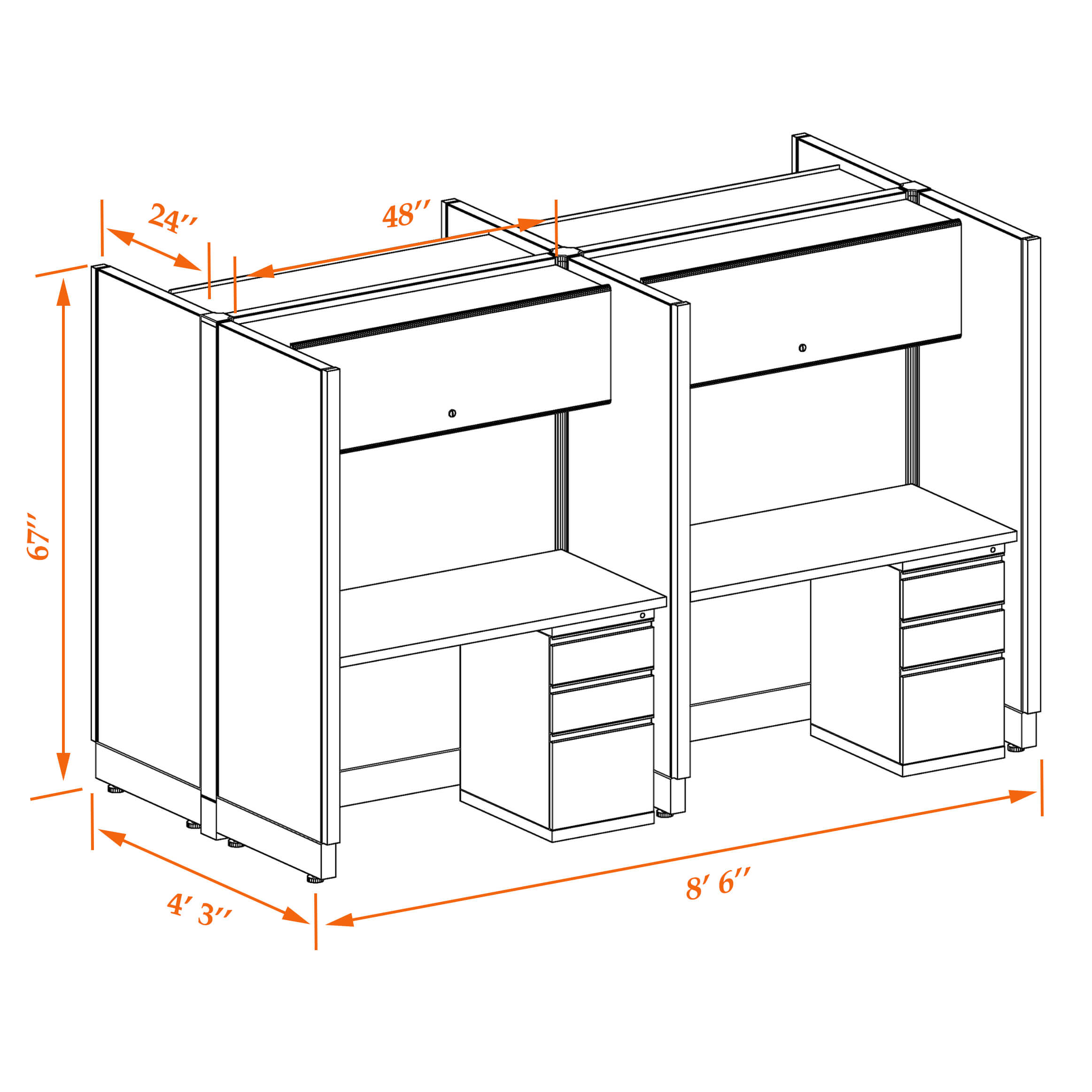 Hot desk CUB 4C 67 24 WHT WH PSO Hot desk CUB 4C 67 24 WHT WH PSO