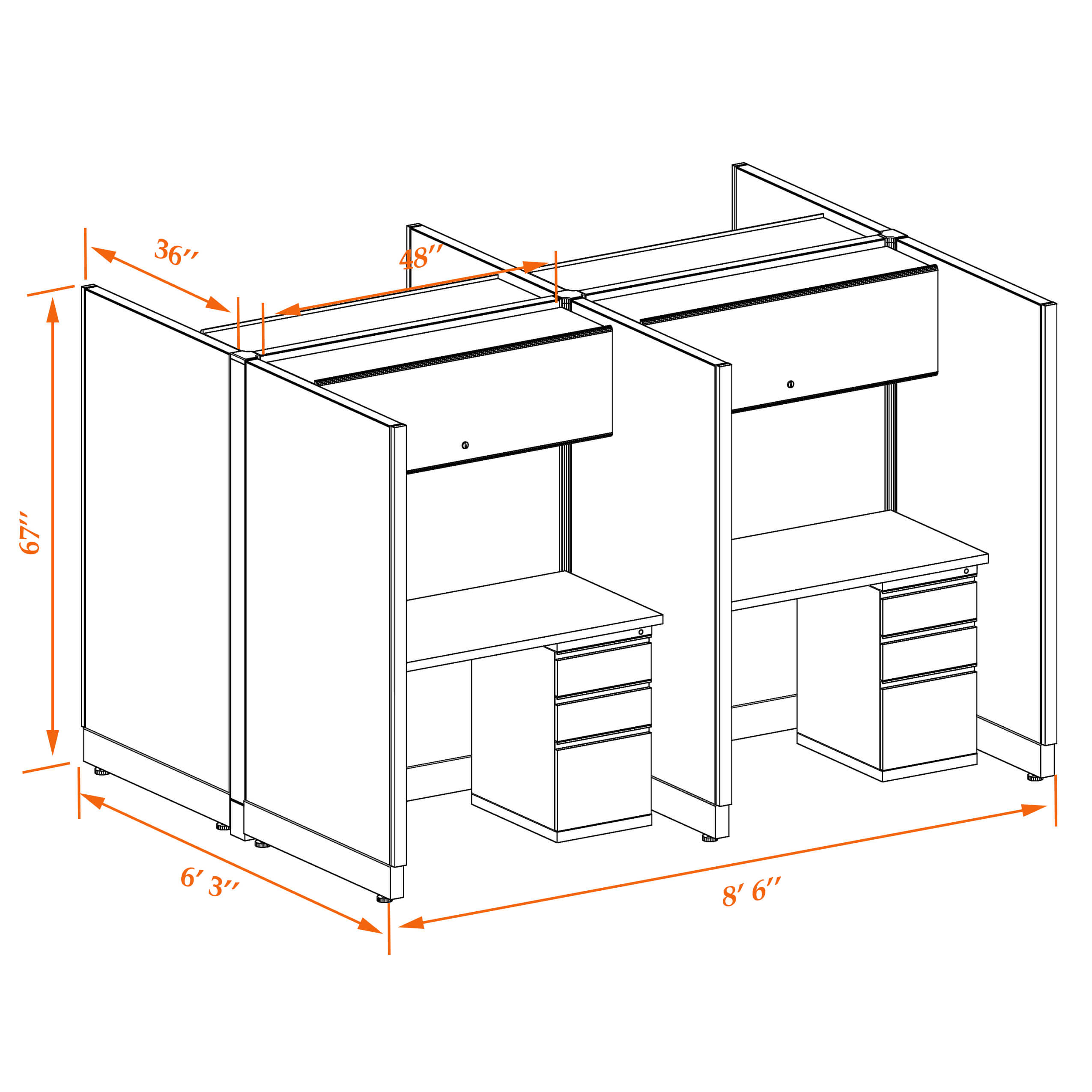 Hot desk CUB 4C 67 34 WHT WH PSO Hot desk CUB 4C 67 34 WHT WH PSO