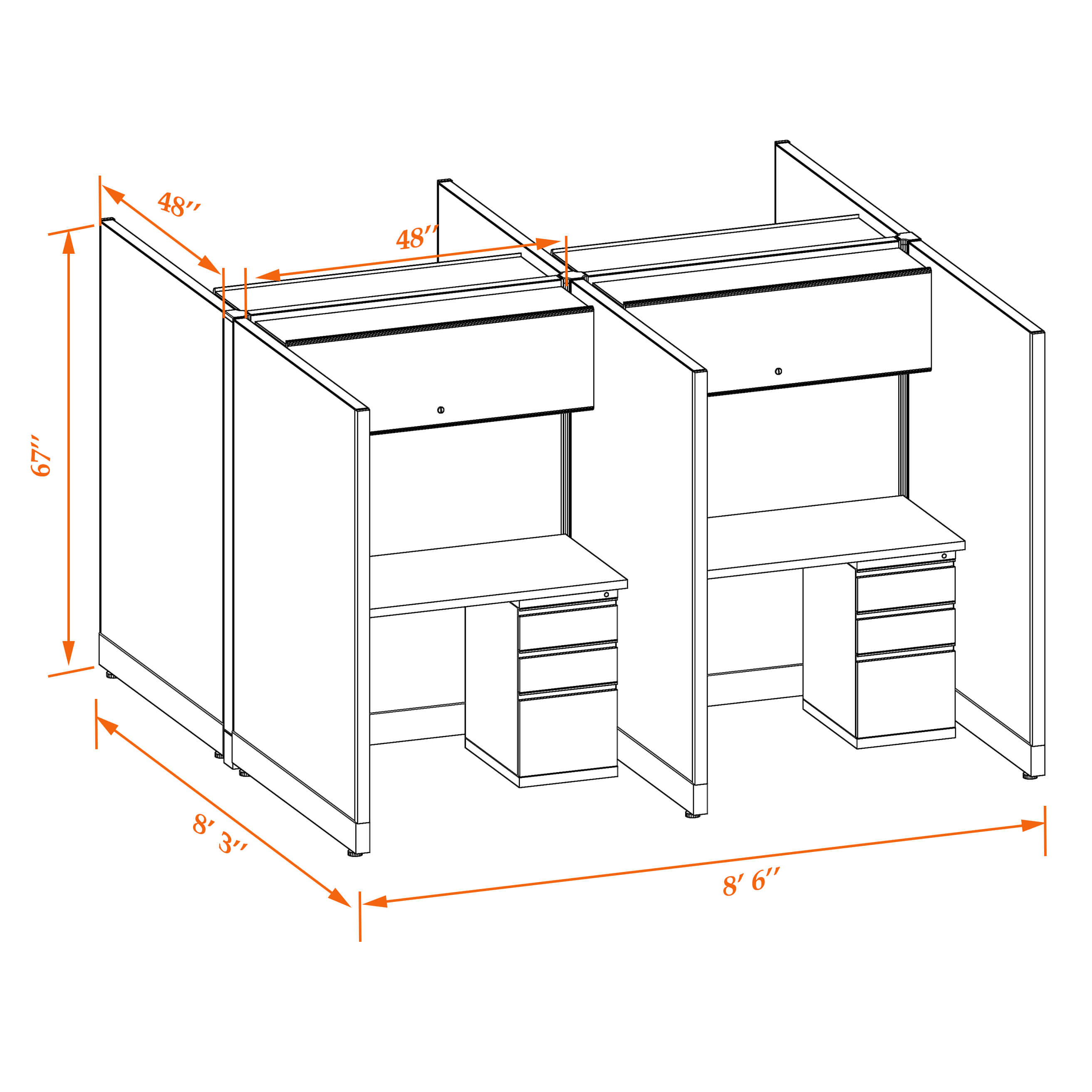 Hot desk CUB 4C 67 44 WHT WH PSO Hot desk CUB 4C 67 44 WHT WH PSO