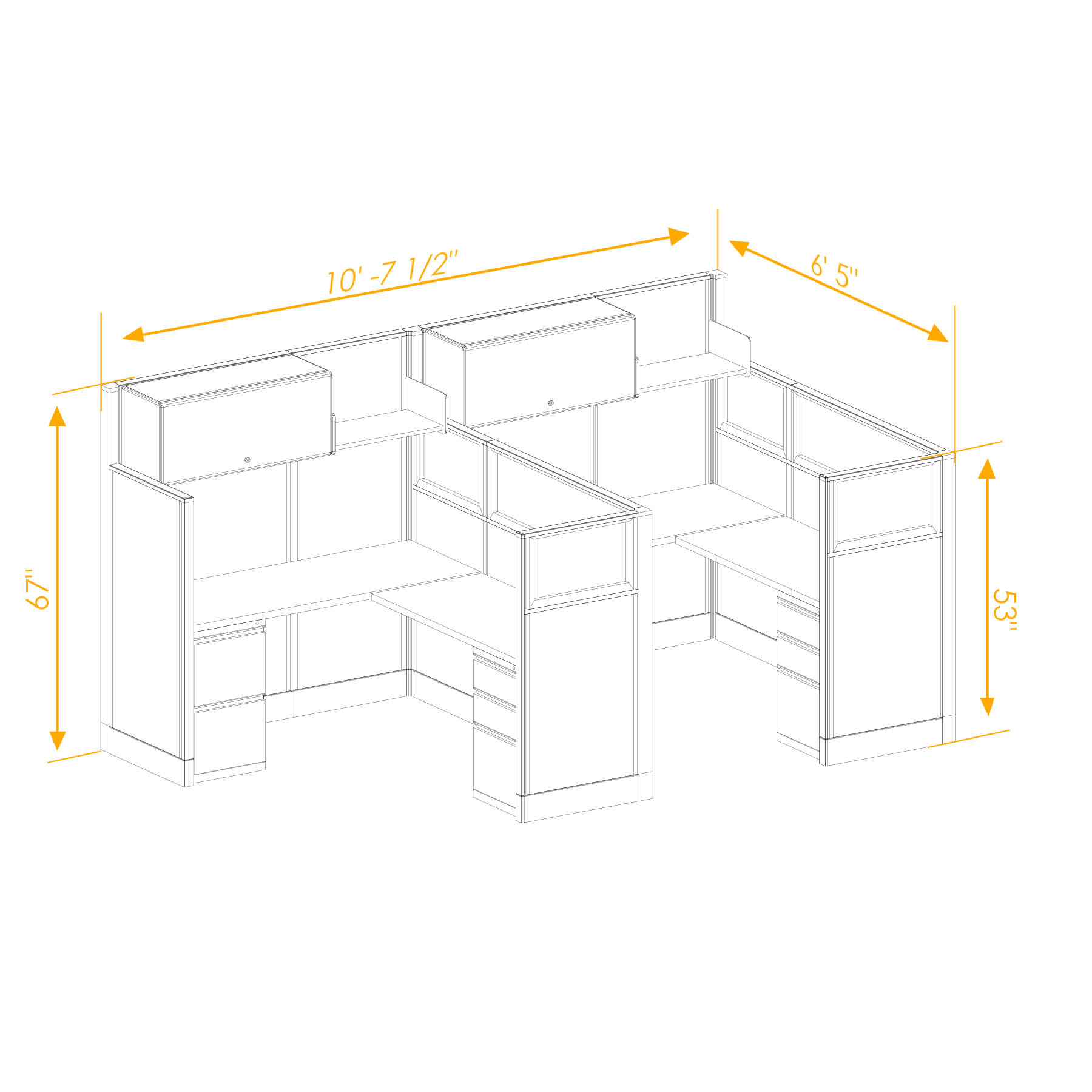 Modular furniture mixed height non powered CUB 2I 53 67 NP 56 PGL ESP WH PSO2 Modular furniture mixed height non powered CUB 2I 53 67 NP 56 PGL ESP WH PSO2