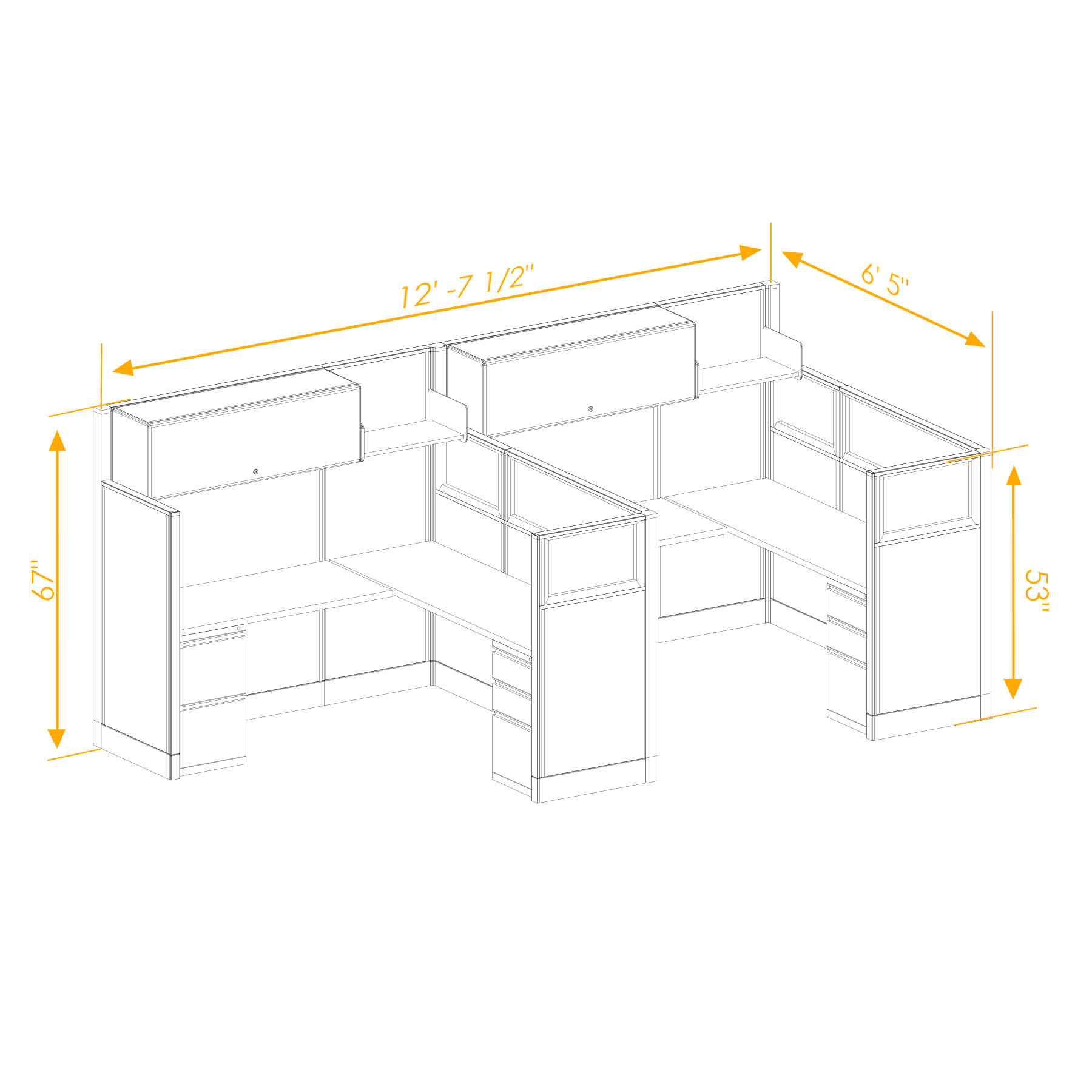 Modular furniture mixed height non powered CUB 2I 53 67 NP 66 PGL ESP WH PSO2 Modular furniture mixed height non powered CUB 2I 53 67 NP 66 PGL ESP WH PSO2