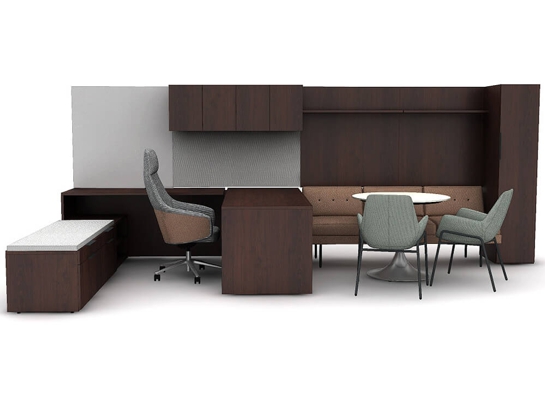 Private workspace furniture front view Private workspace furniture front view