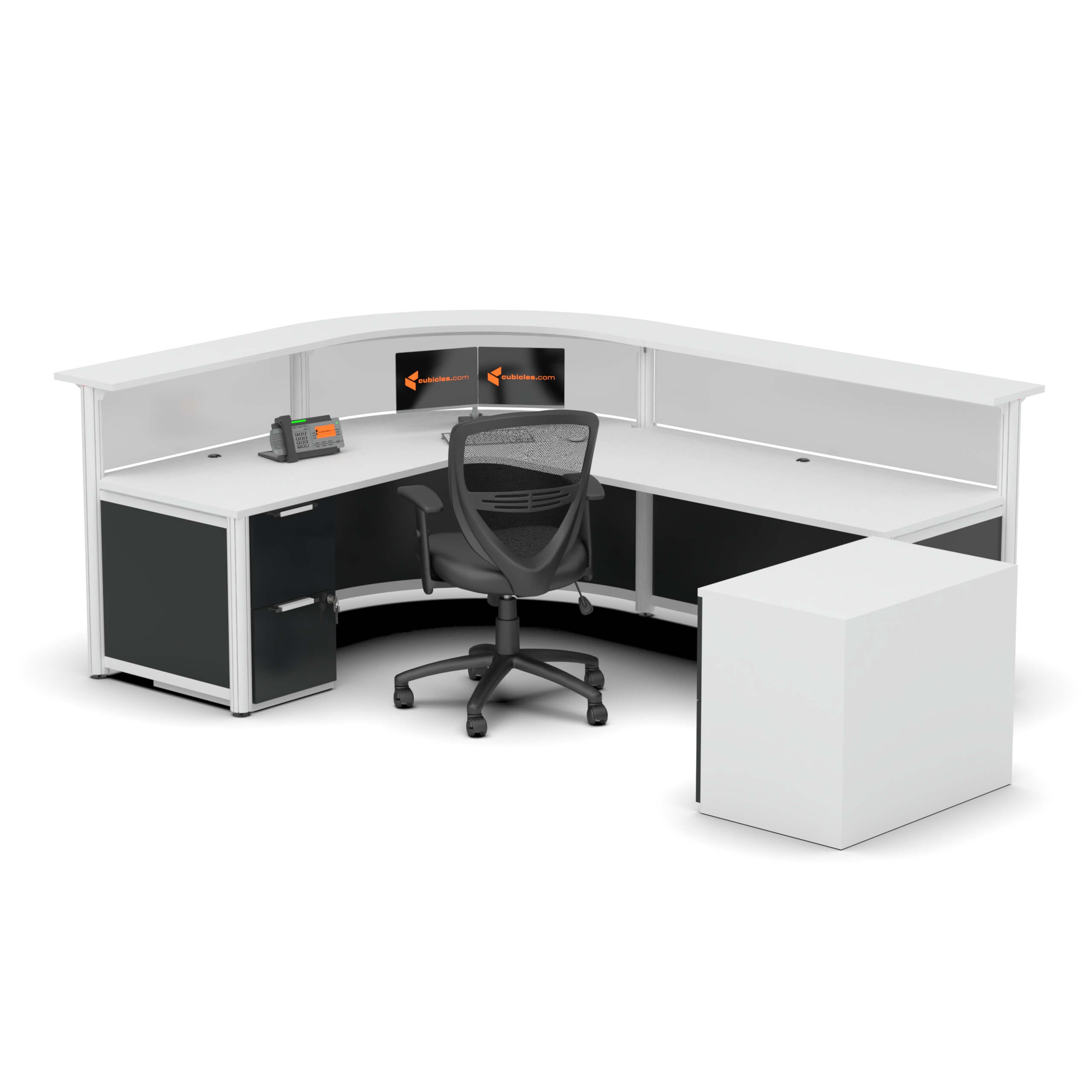 Infinitysweep corner reception desk inside view Infinitysweep corner reception desk inside view
